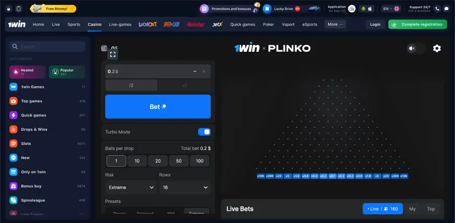 Plinko automat s blockchain technologií